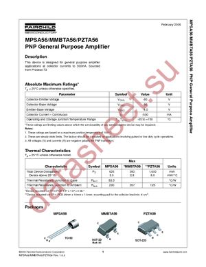 MPSA56_D27Z datasheet  